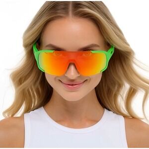Women Sunglasses Sport Cycling Running UV Protection Neon Green Driving Outdoor